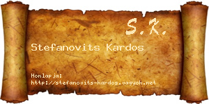 Stefanovits Kardos névjegykártya